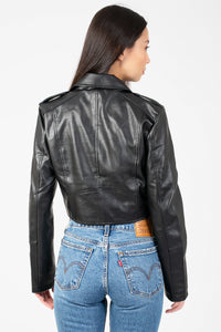 The Icon Moto Cropped Jacket - honey