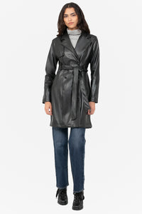 Solange Vegan Leather Trench Coat