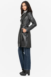 Solange Vegan Leather Trench Coat