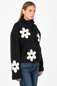 Mireyna Floral Fleece Jacket - honey