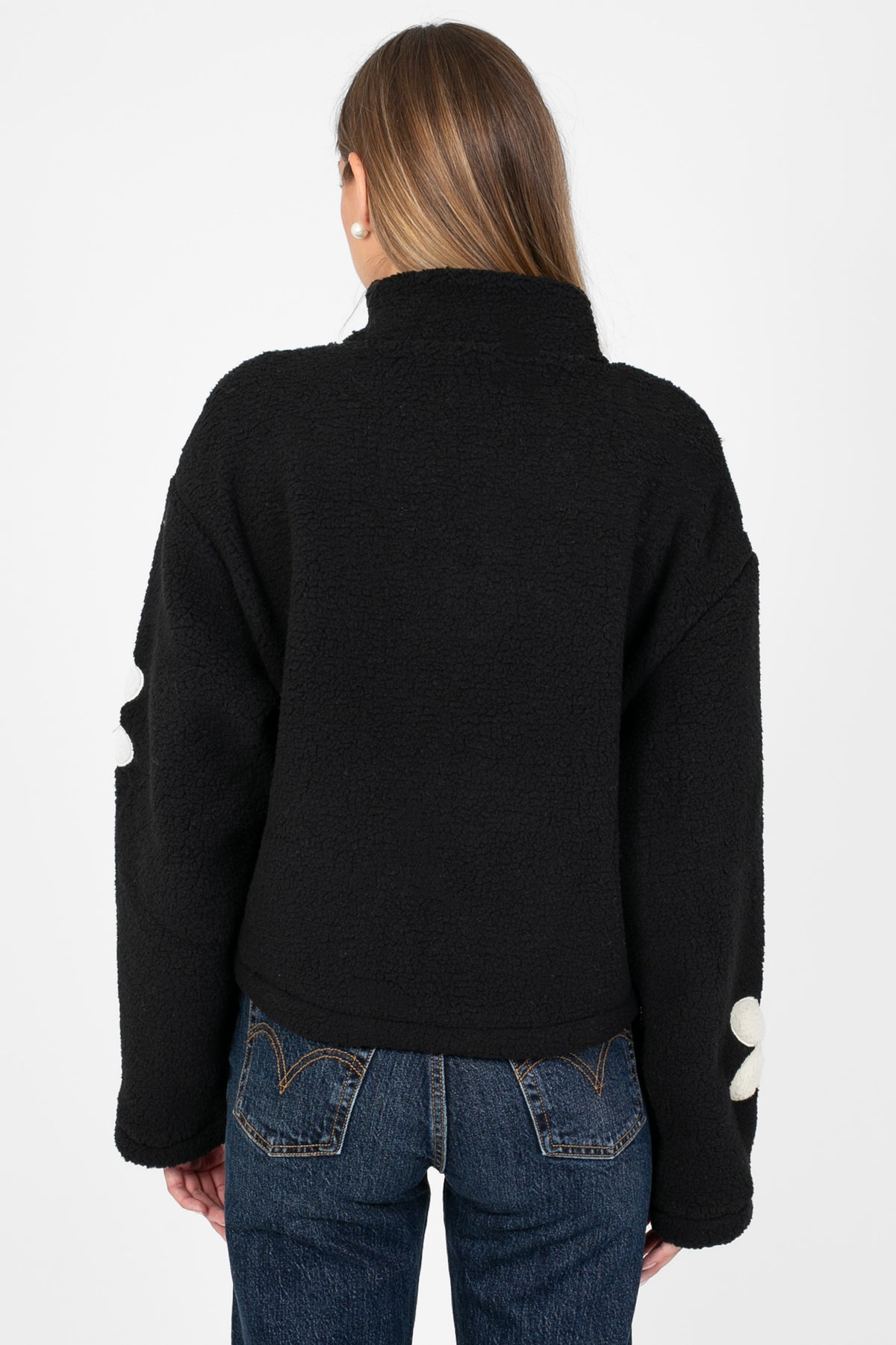 Mireyna Floral Fleece Jacket - honey