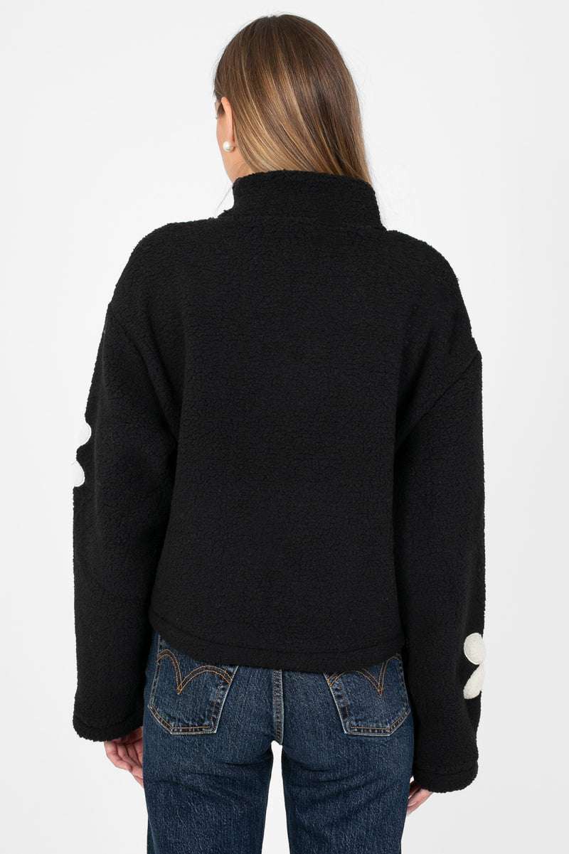 Mireyna Floral Fleece Jacket - honey