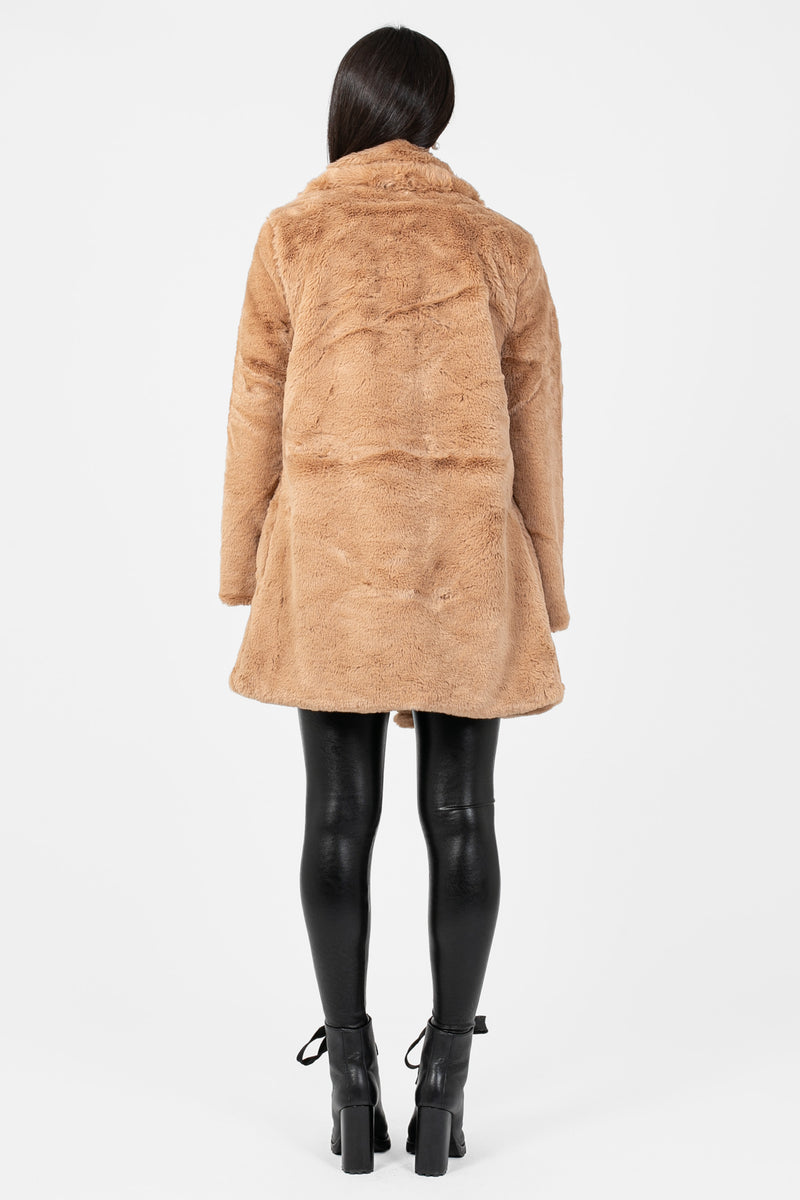 Sylvia Faux Fur Jacket - honey