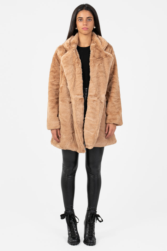 Sylvia Faux Fur Jacket - honey