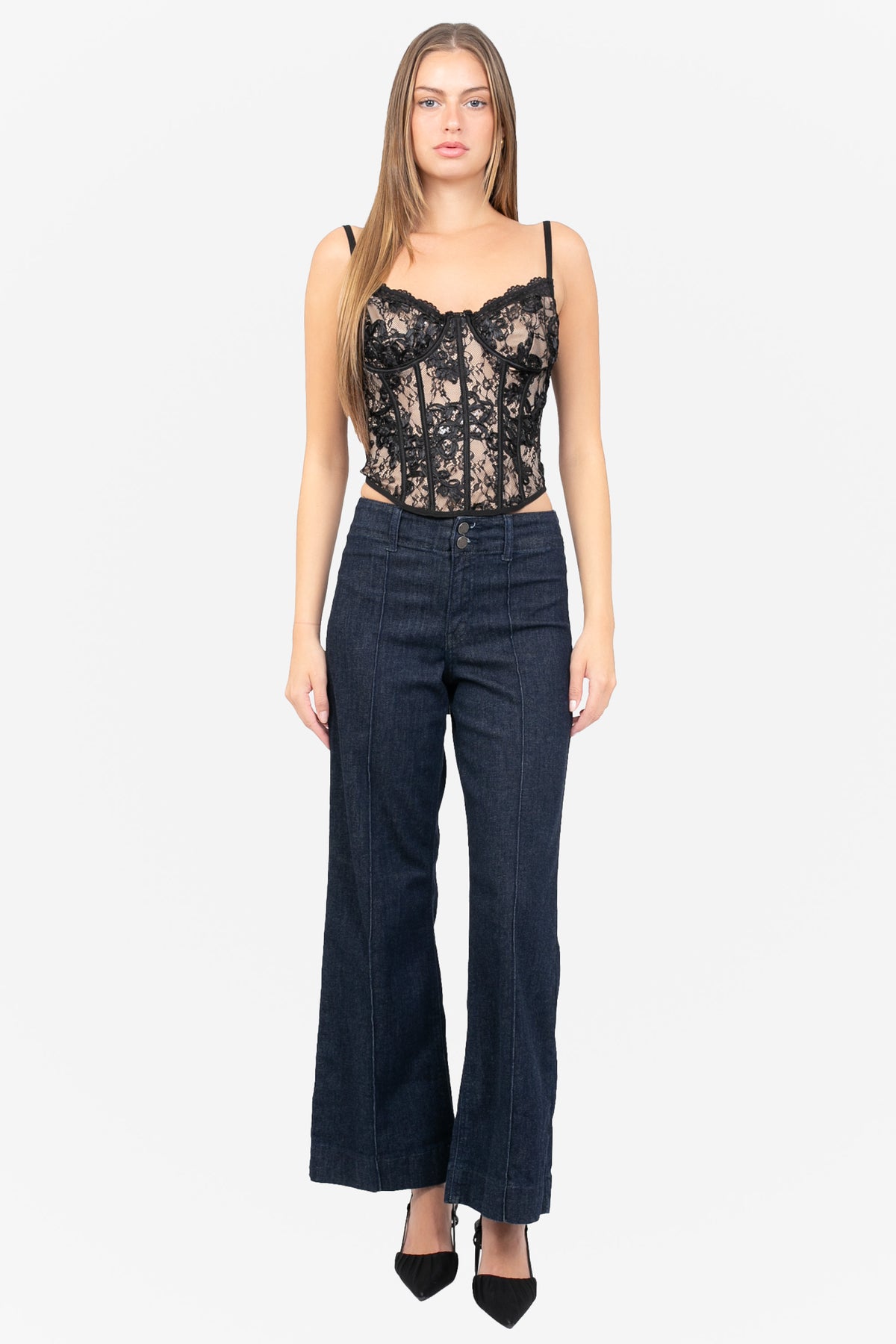 Alizette Lace Corset Bustier Blouse