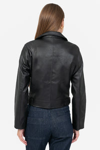 Locket Vegan Leather Crop Moto Jacket