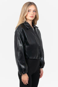 Luca Collared Faux Leather Jacket