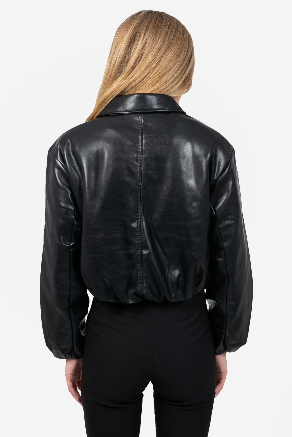 Luca Collared Faux Leather Jacket