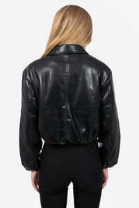 Luca Collared Faux Leather Jacket