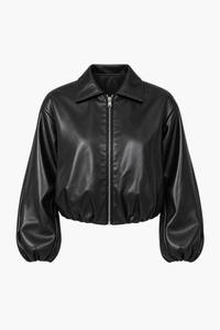 Luca Collared Faux Leather Jacket - honey