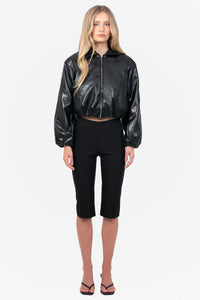Luca Collared Faux Leather Jacket