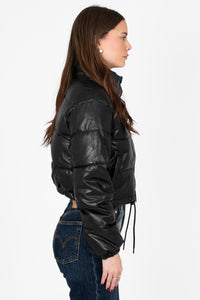 Meilani Vegan Leather Cropped Jacket - honey