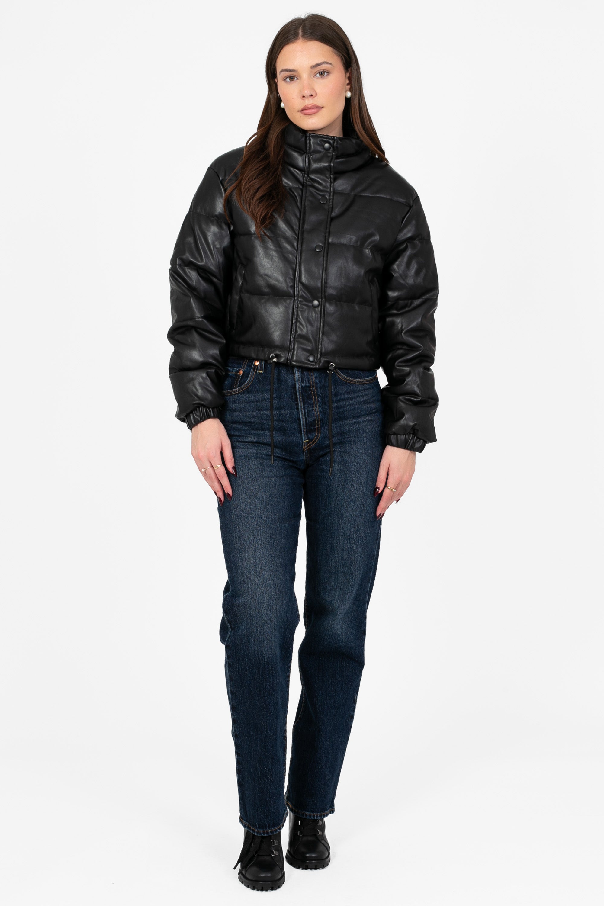 Meilani Vegan Leather Cropped Jacket