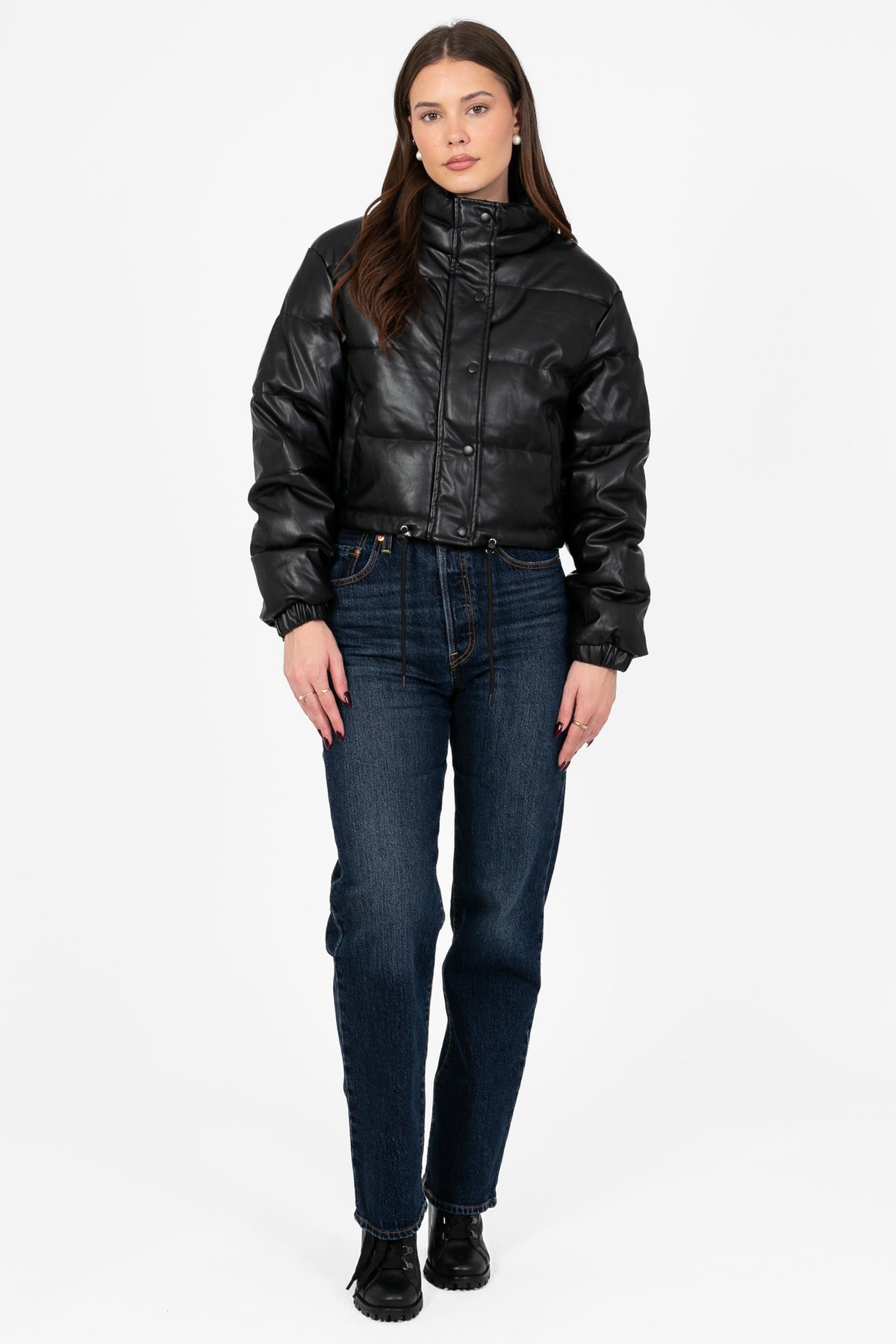 Meilani Vegan Leather Cropped Jacket - honey