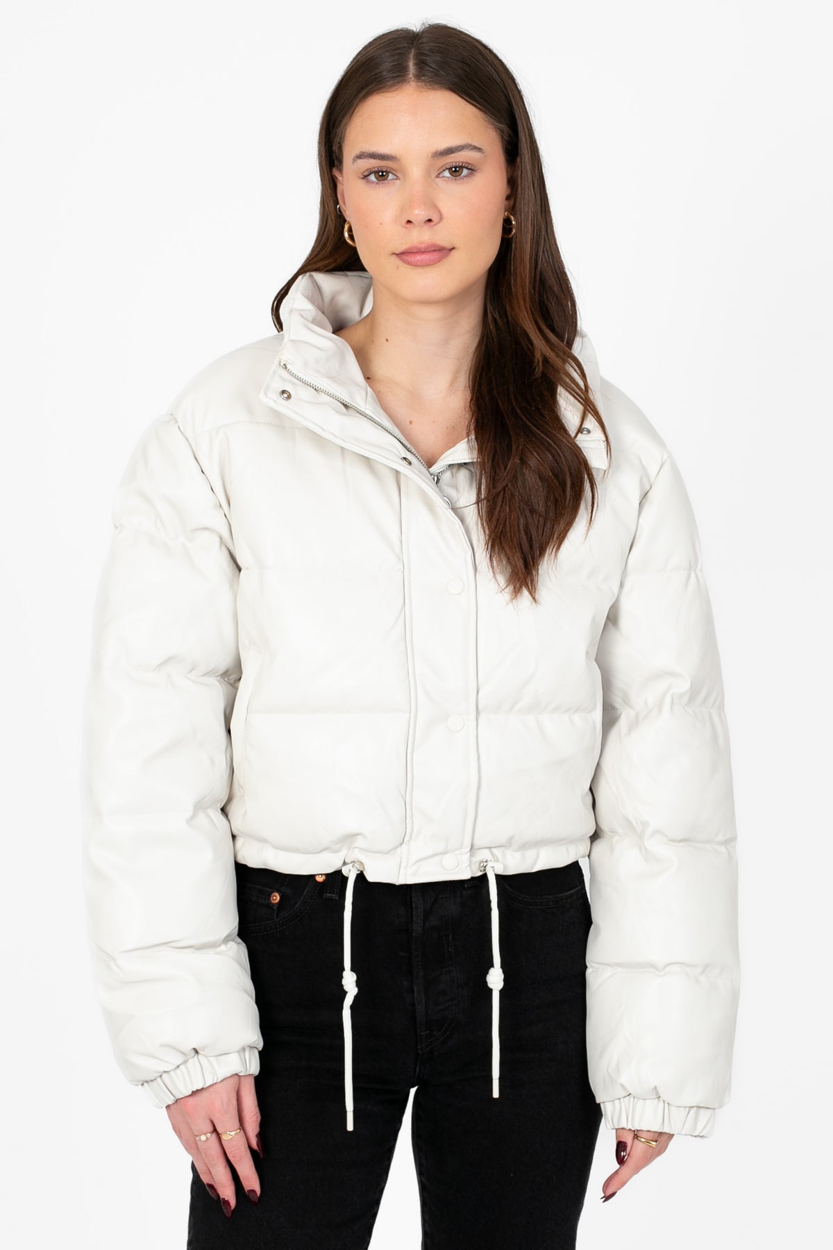 Meilani Vegan Leather Cropped Jacket - honey