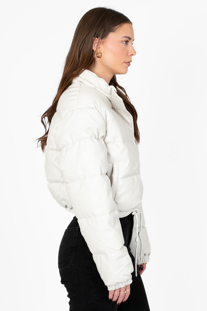 Meilani Vegan Leather Cropped Jacket - honey