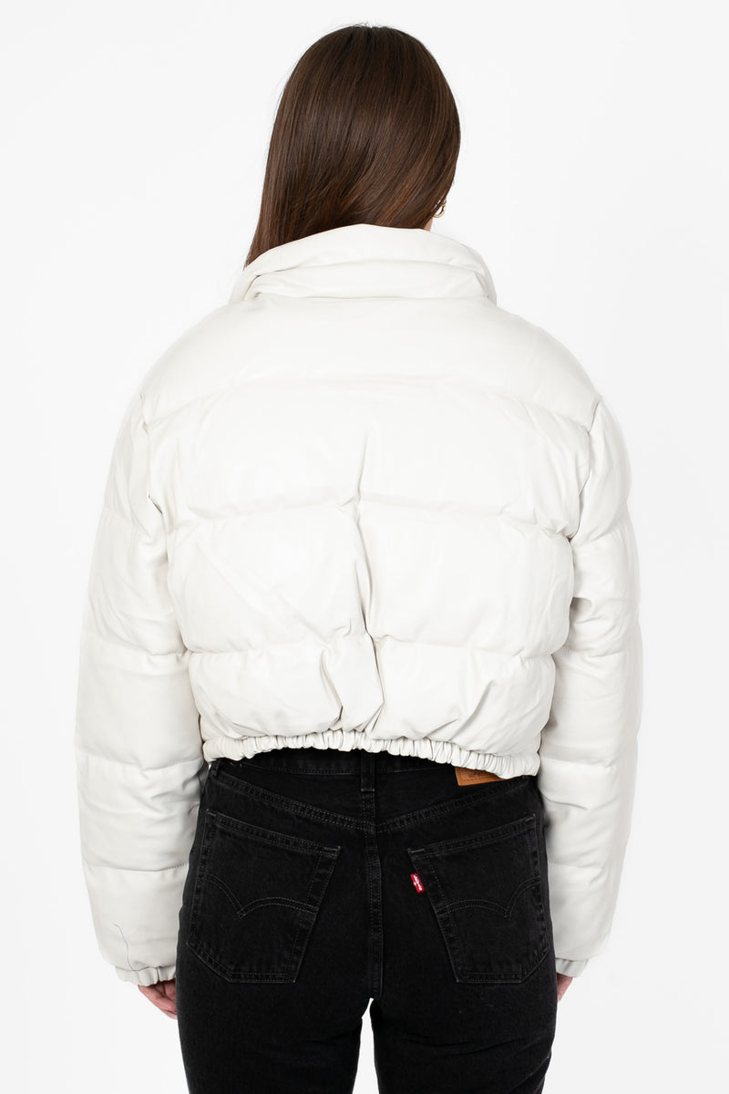 Meilani Vegan Leather Cropped Jacket - honey