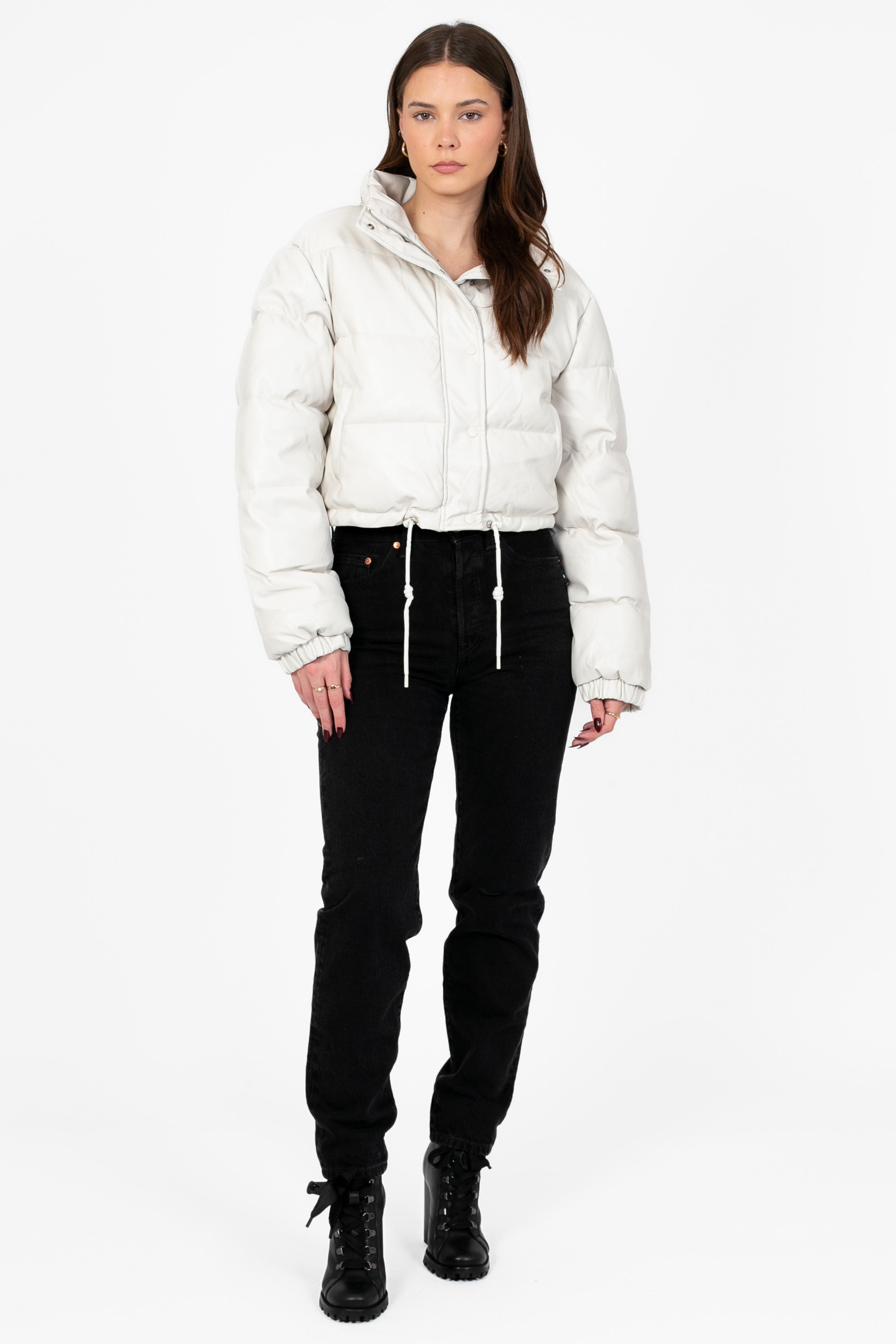 Meilani Vegan Leather Cropped Jacket