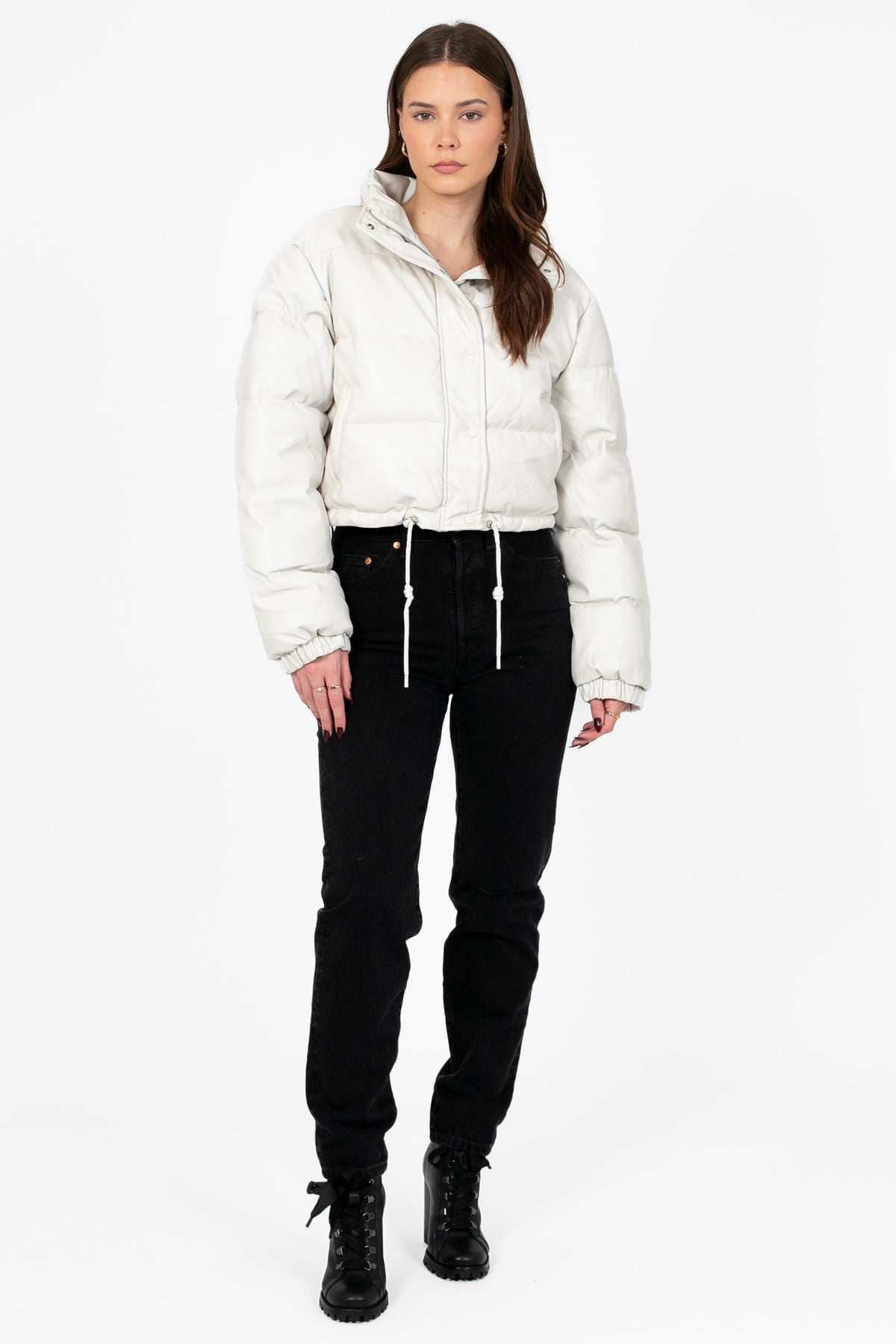 Meilani Vegan Leather Cropped Jacket - honey