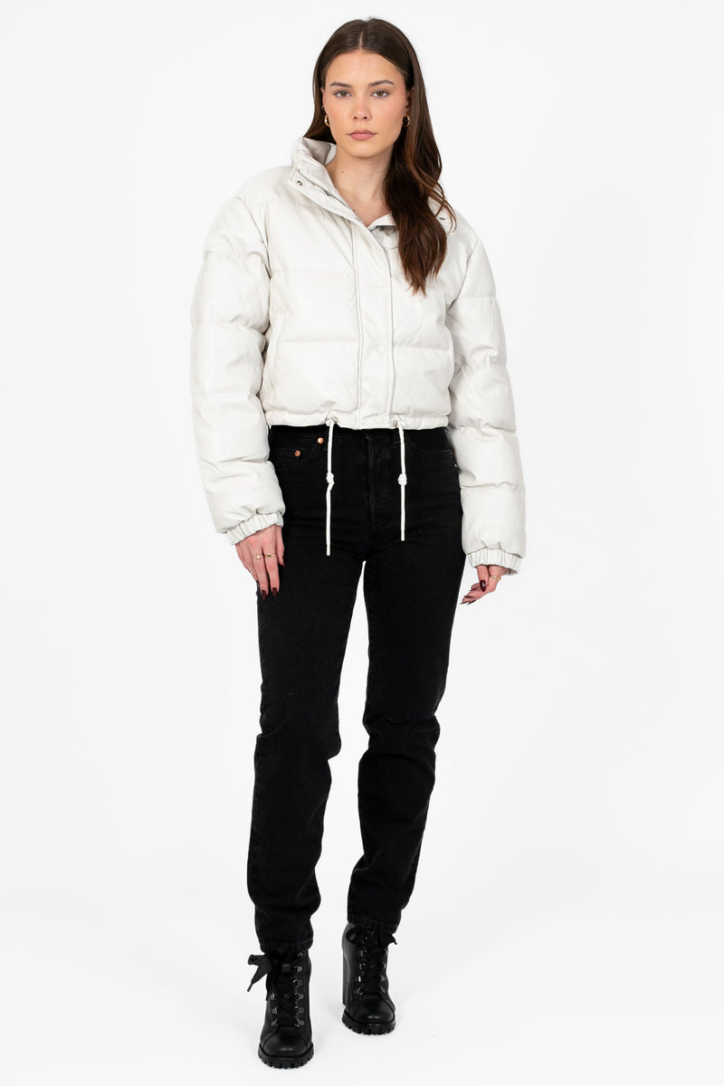 Meilani Vegan Leather Cropped Jacket - honey