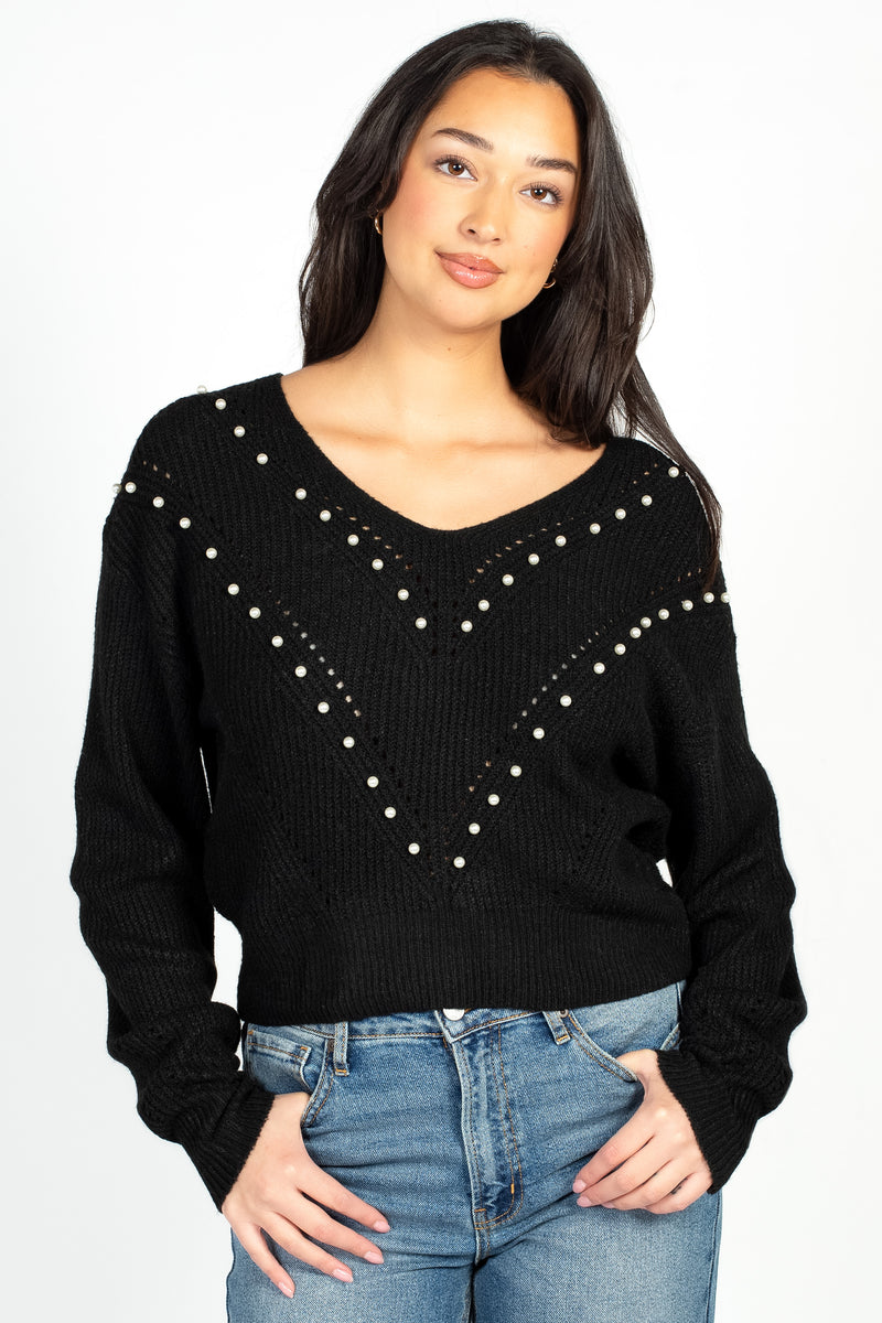 Celeste Pearl Knit Sweater