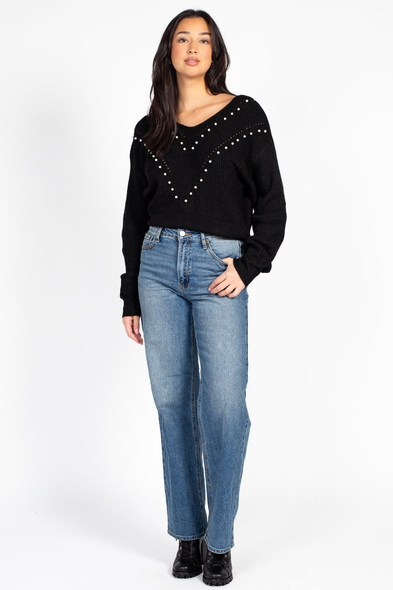 Celeste Pearl Knit Sweater