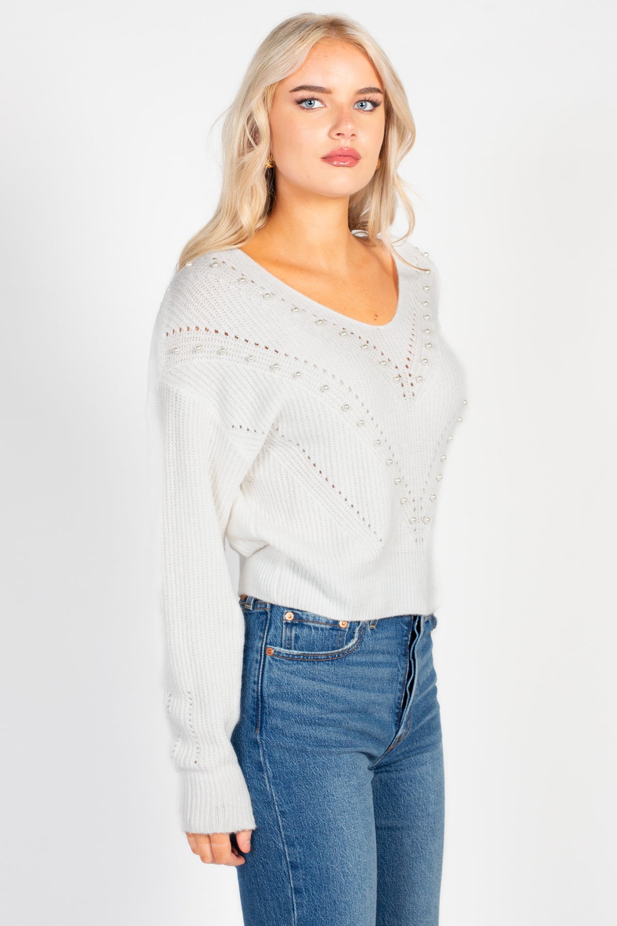 Celeste Pearl Knit Sweater