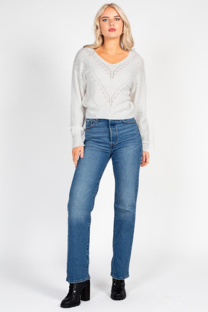 Celeste Pearl Knit Sweater