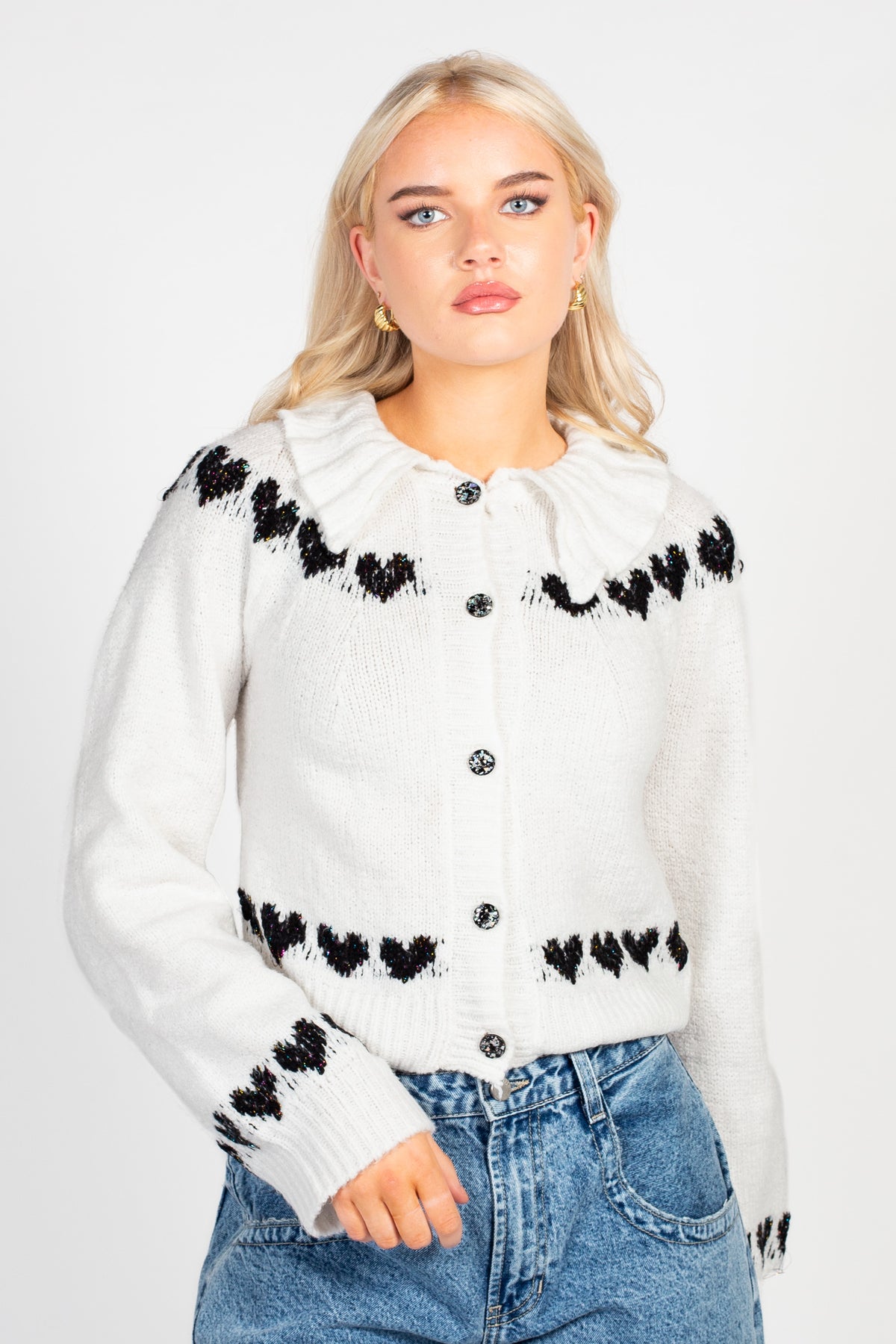 Amore Heart Print Cardigan