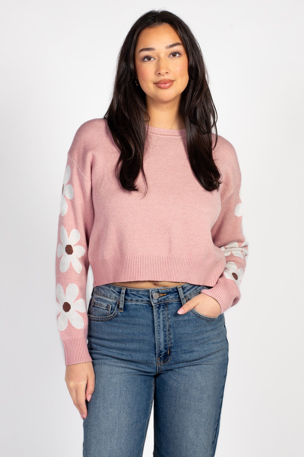 Sienna Floral Cropped Sweater