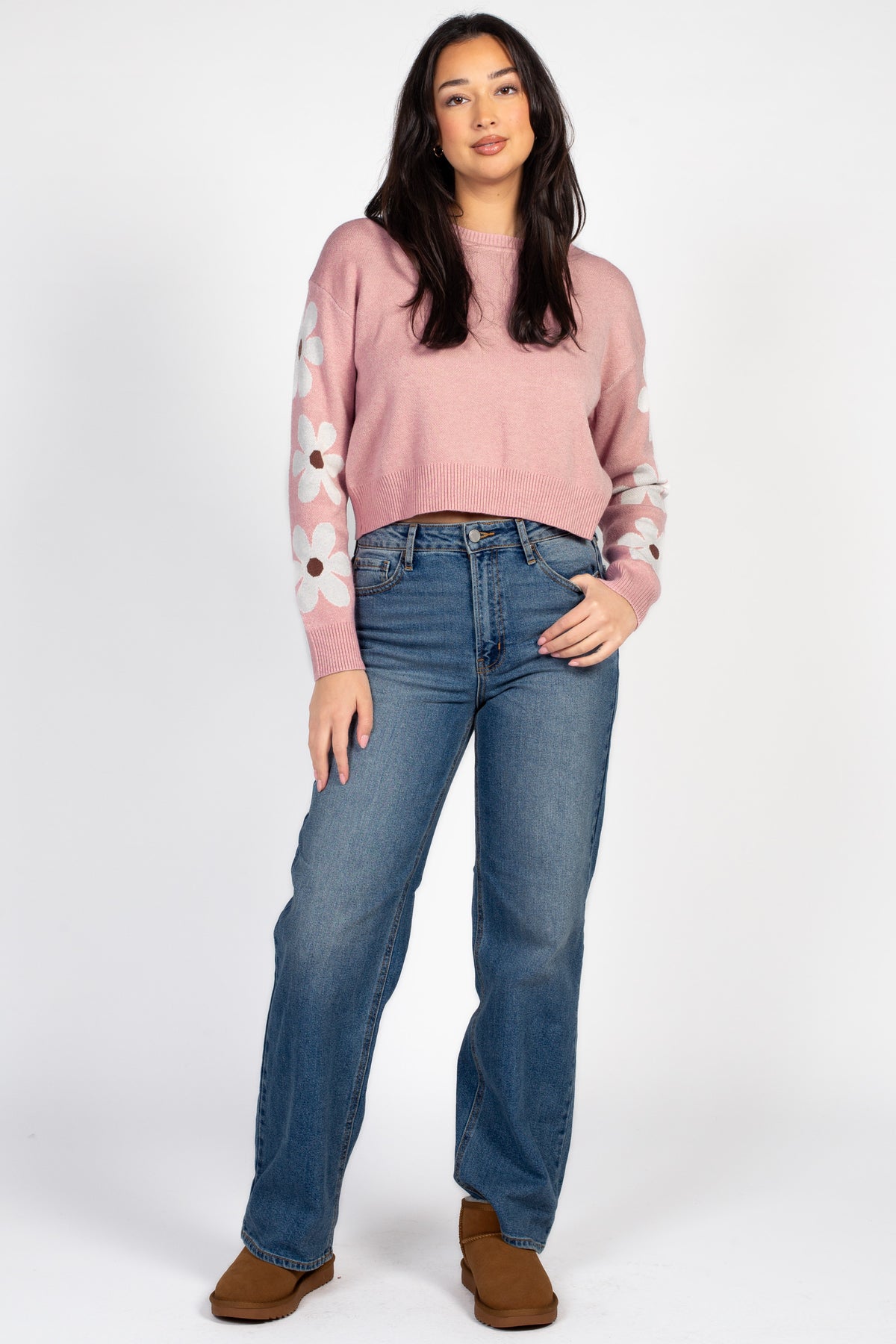 Sienna Floral Cropped Sweater