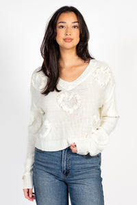 Amelia Heart Pearl Sweater