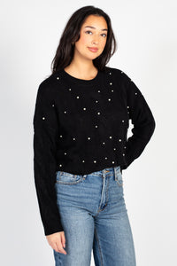 Iris Pearl Embellished Sweater