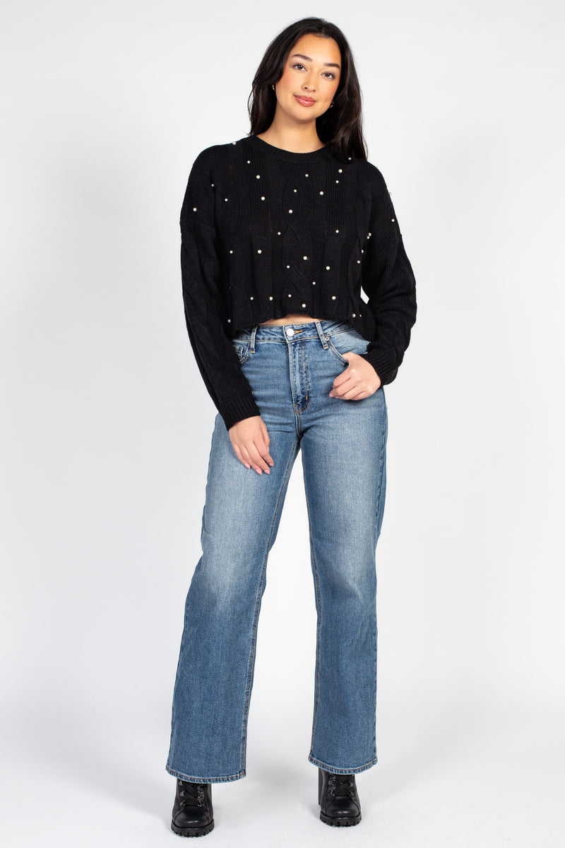 Iris Pearl Embellished Sweater