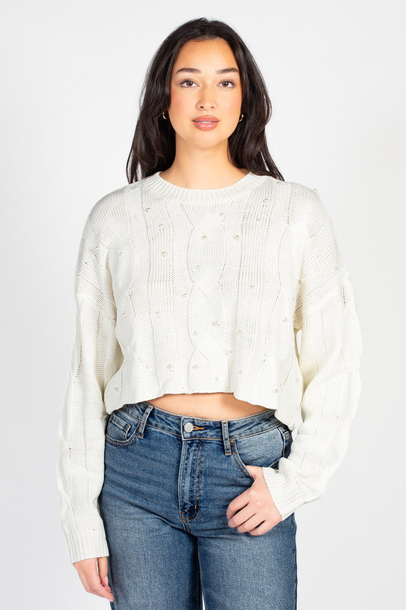 Iris Pearl Embellished Sweater