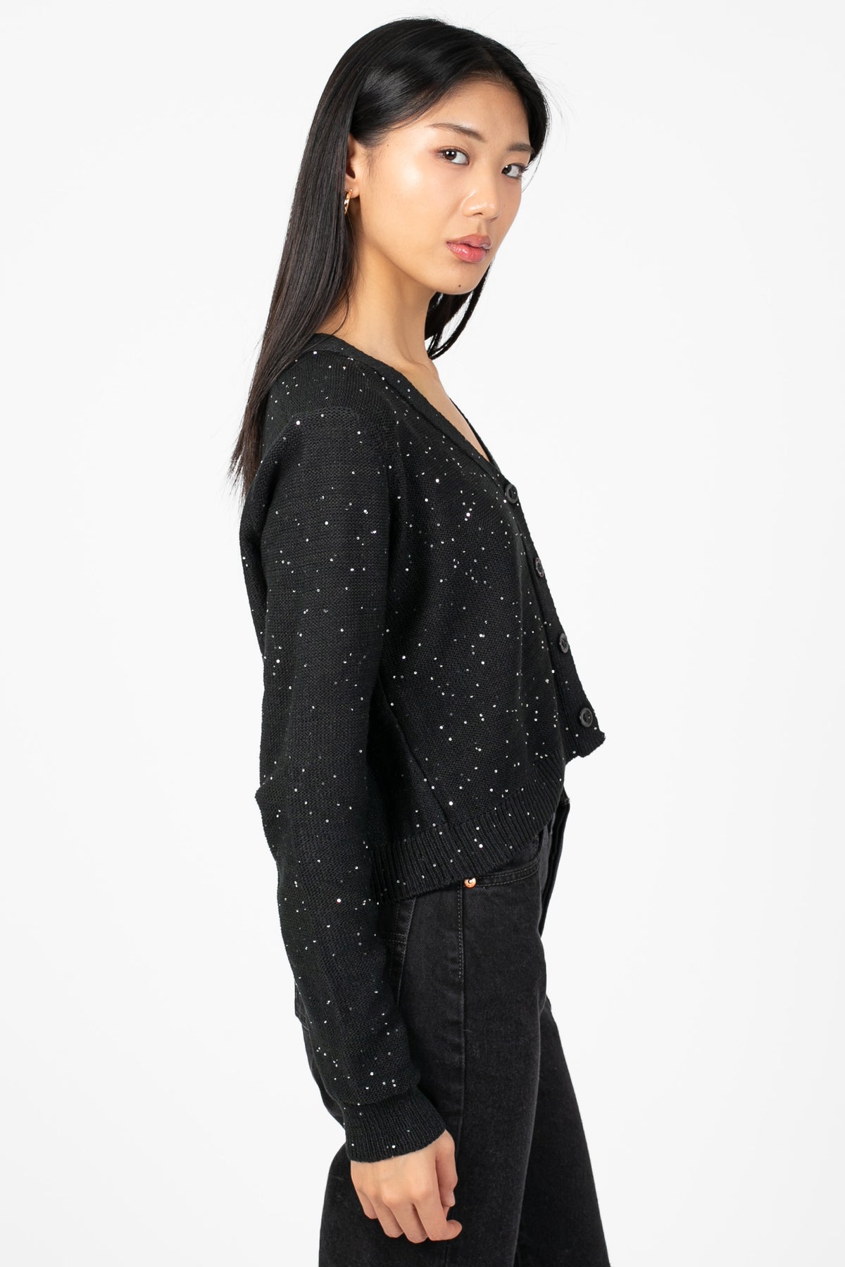 Evelyn Sparkle Sequin Cardgian - honey