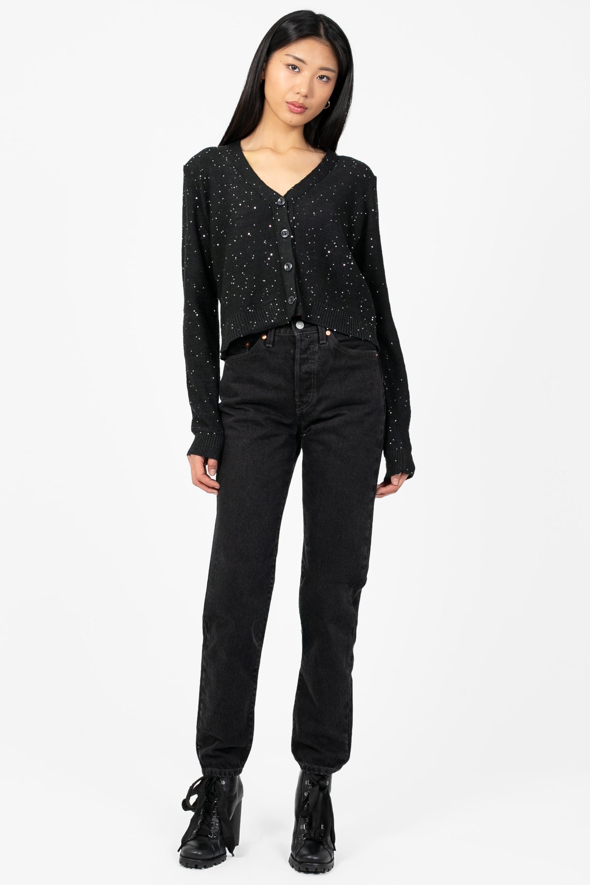 Evelyn Sparkle Sequin Cardgian - honey