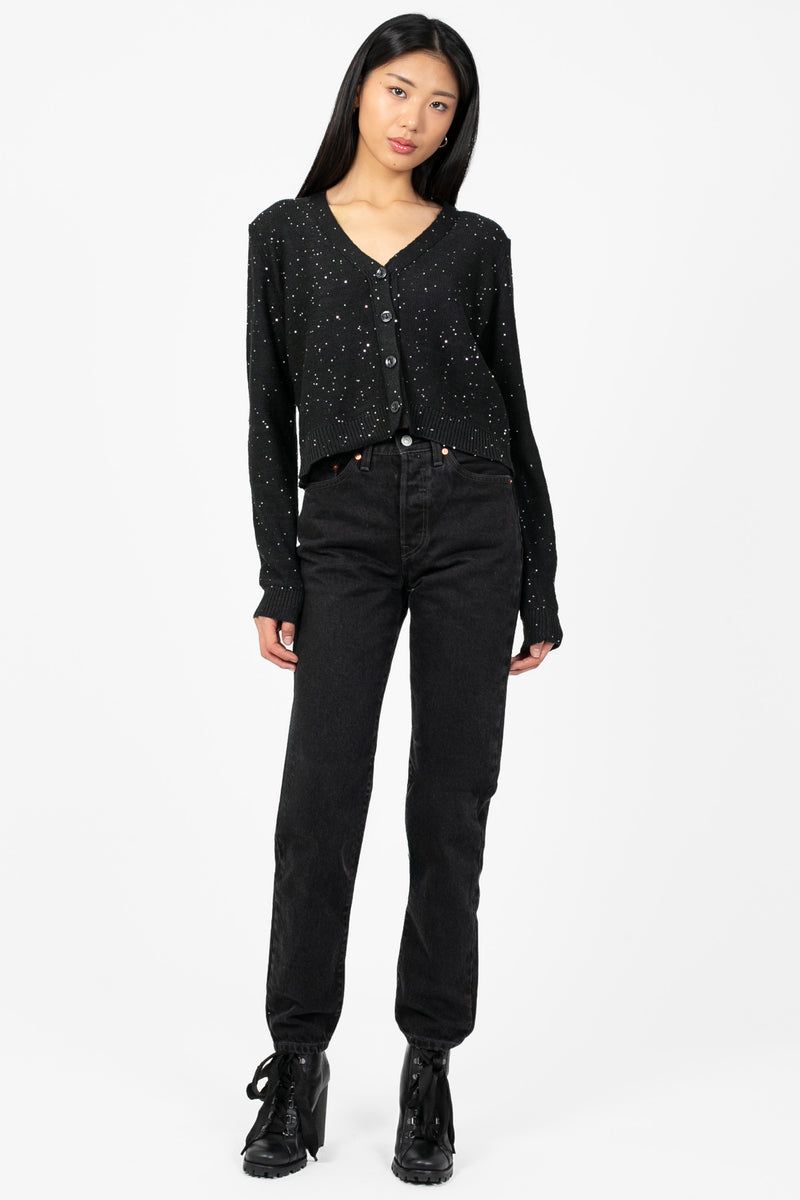 Evelyn Sparkle Sequin Cardgian - honey