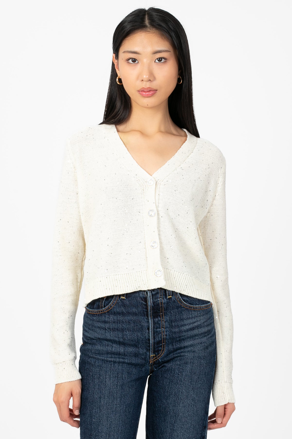 Evelyn Sparkle Sequin Cardgian - honey