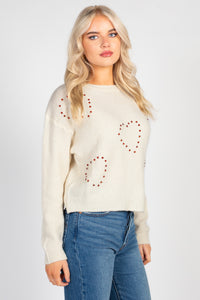 Ava Heart Jewel Sweater