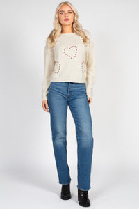 Ava Heart Jewel Sweater