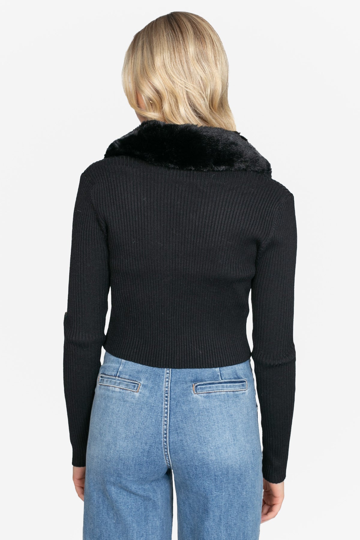 Megan Faux Fur Collared Cardigan