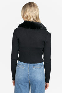 Megan Faux Fur Collared Cardigan