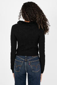 Becca Faux Fur Collared Cardigan - honey