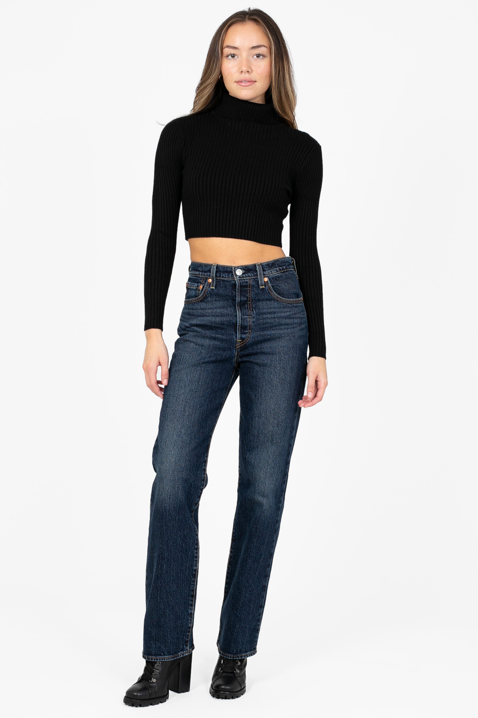 Georgina Ribbed Crop Turtleneck