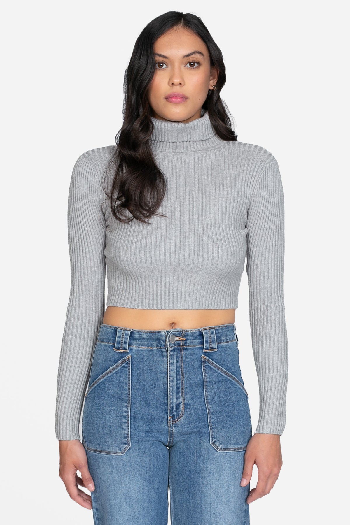 Georgina Ribbed Crop Turtleneck
