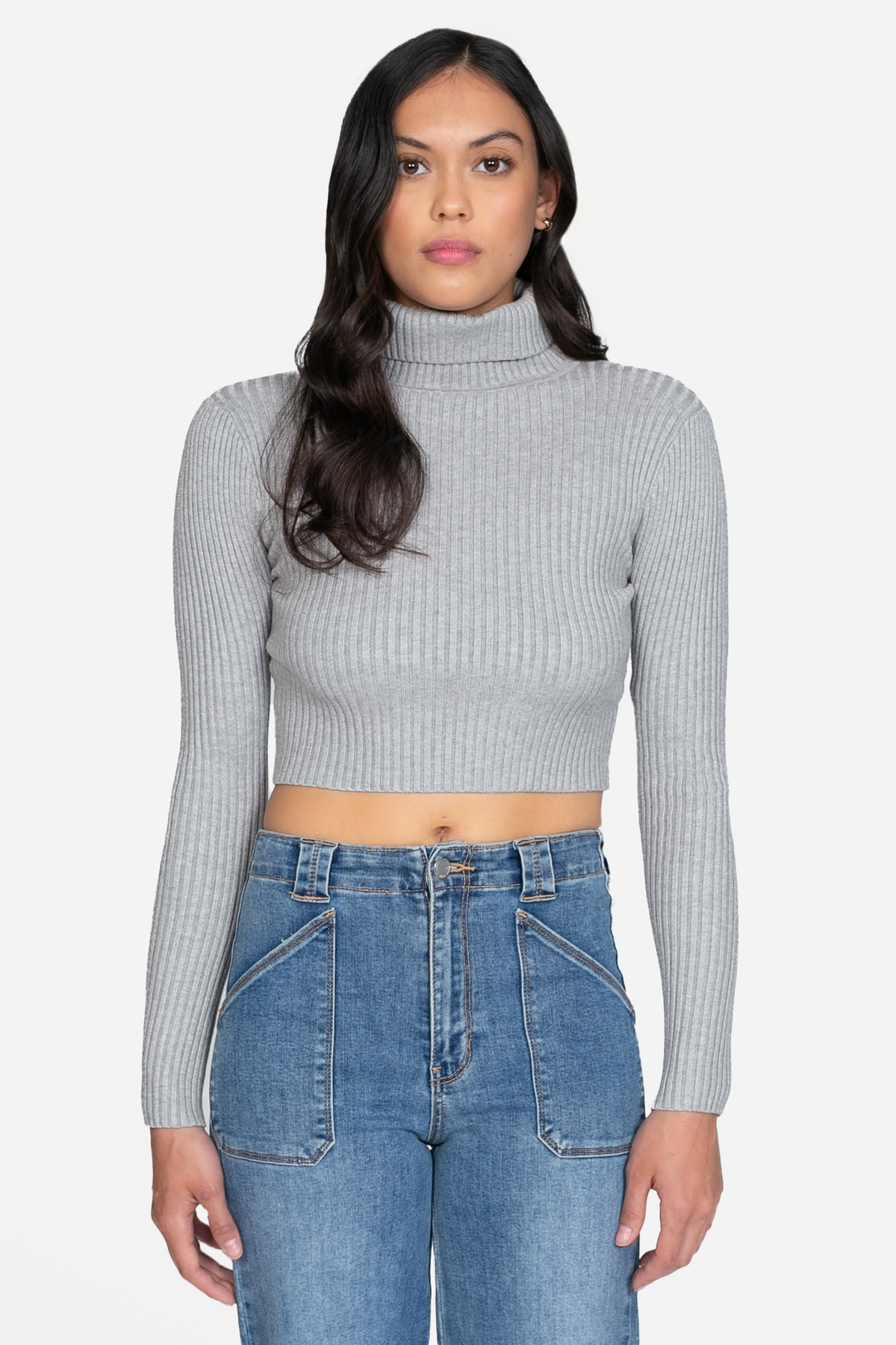 Georgina Ribbed Crop Turtleneck