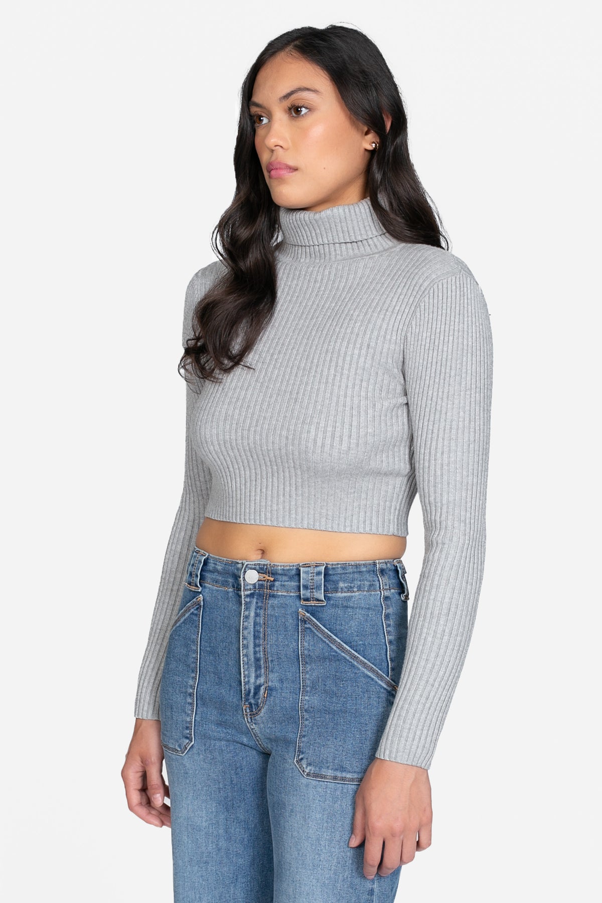 Georgina Ribbed Crop Turtleneck