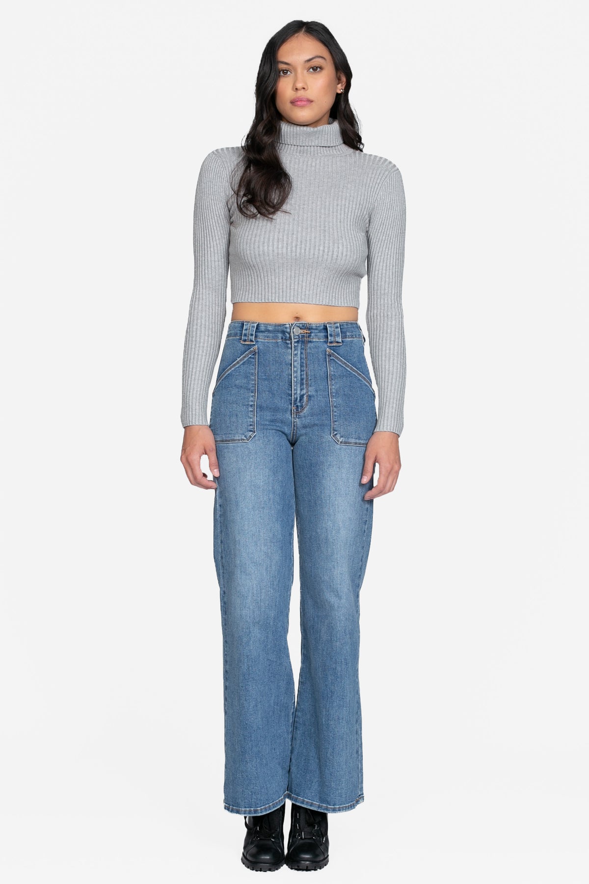 Georgina Ribbed Crop Turtleneck