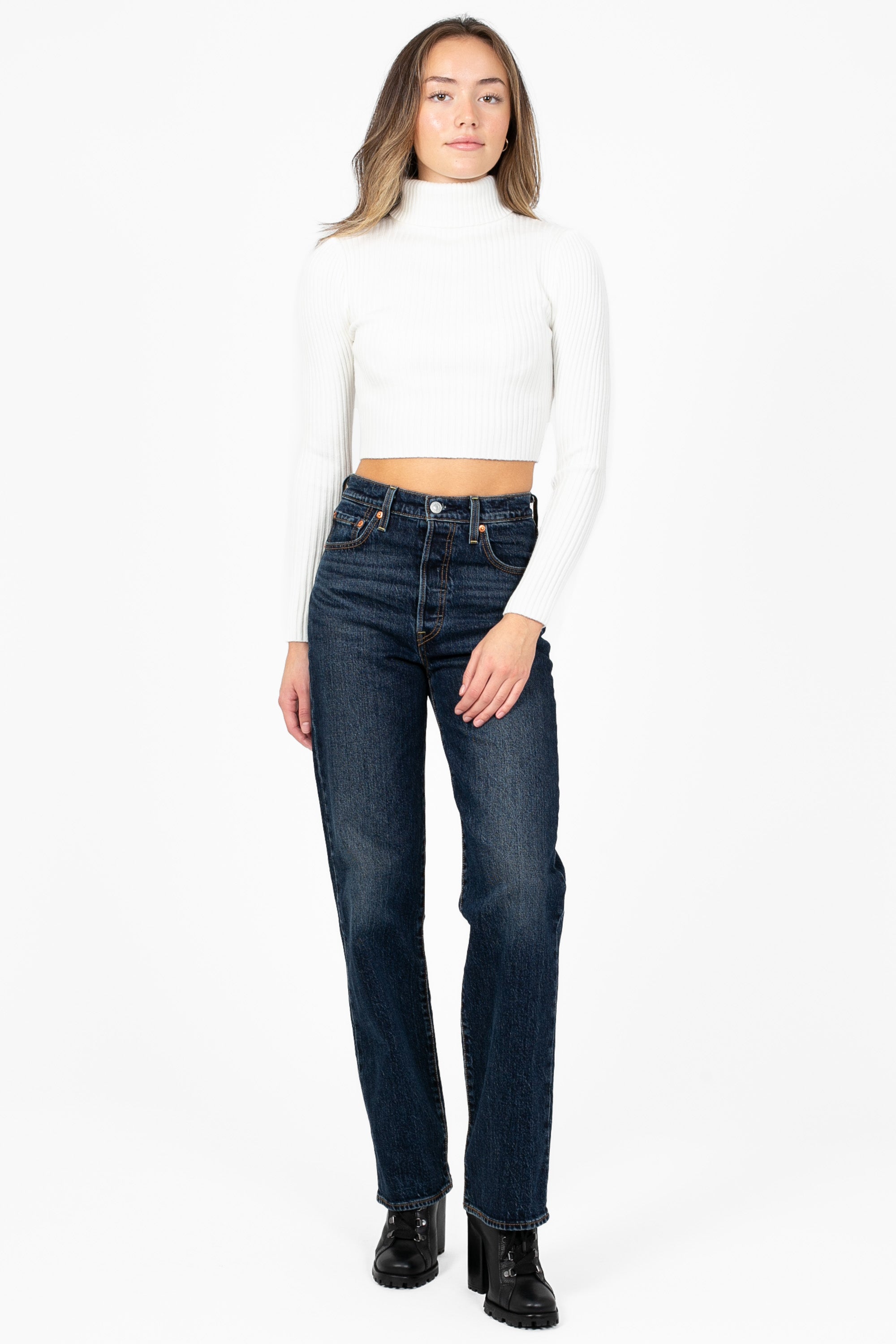 Georgina Ribbed Crop Turtleneck
